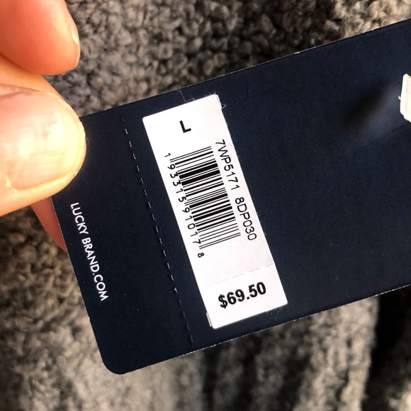 Lucky Brand grey partial zip sweater NWT Large - Picture 10 of 11